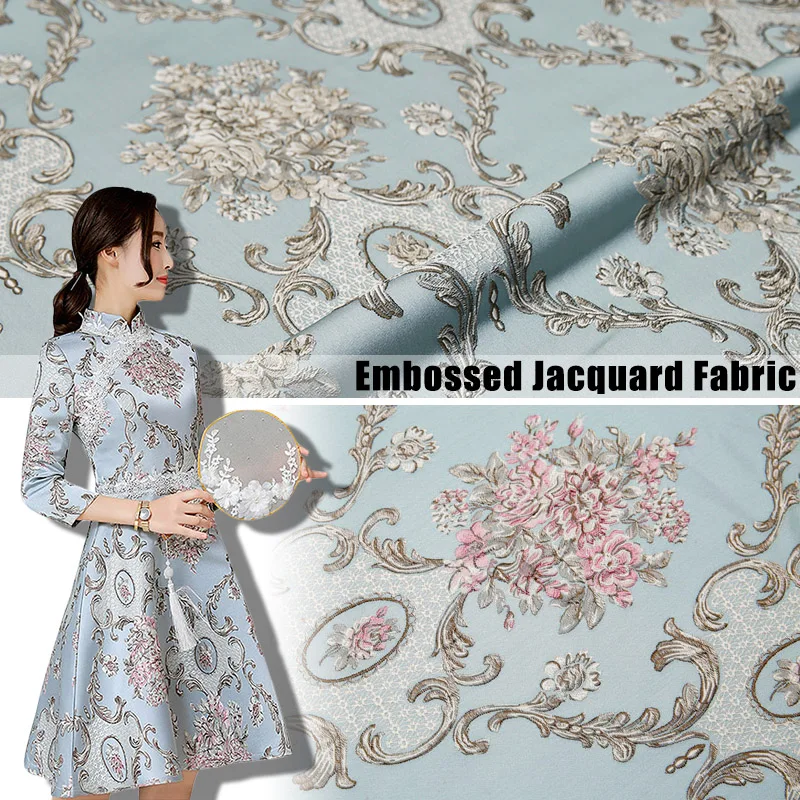 

50*145cm Luxury Embroidered Fabric Chinese Style Brocade Satin Jacquard Fabric For Sewing Kimono Cheongsam Dress Patchwork Clot