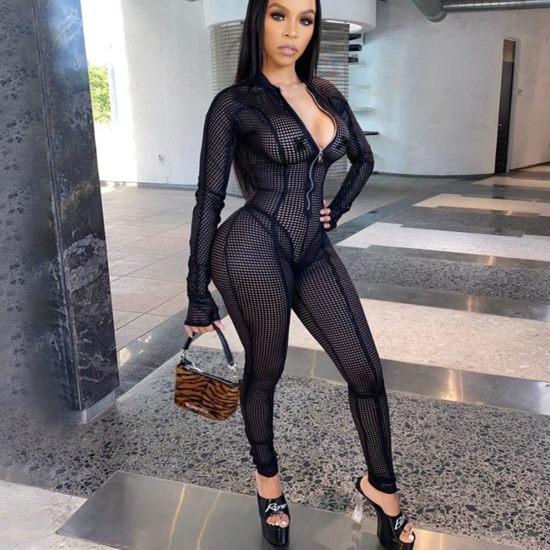 Сетчатый сексуальный прозрачный комбинезон в стиле пэчворк Новинка 2021 Женская