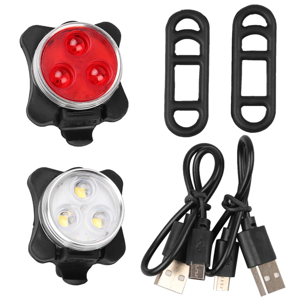 Bike Light Set Waterproof USB Rechargeable Bicycle Front and Rear Lights Cycling Headlight Taillight | Спорт и развлечения