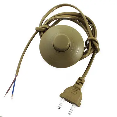 

Brown Round AC 125V 3A AC 250V 2.5A EU Plug Step On Foot Switch 1.8M