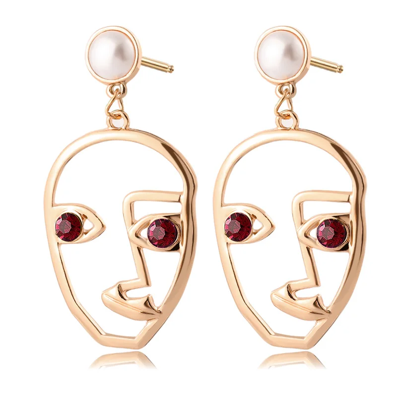 X& P Новые корейские серьги-капли в форме сердца для женщин Модные Винтажные геометрические акриловые Висячие серьги ювелирные изделия - Окраска металла: Red eyes 6
