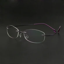 Светильник, Овальный титановый сплав, гибкая оправа для очков без оправы, Женские Классические формальные очки без оправы, можно положить линзы по рецепту