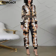 Женские повседневные Комбинезоны с v-образным вырезом и длинными рукавами, осенняя уличная одежда, свободные брюки по щиколотку, Модный комбинезон для женщин