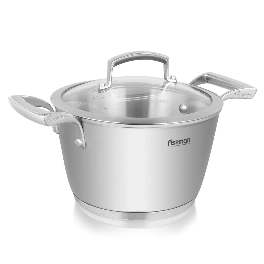 

MILLENIUM series pan with lid stainless steel soup pot Triple base kitchen tool