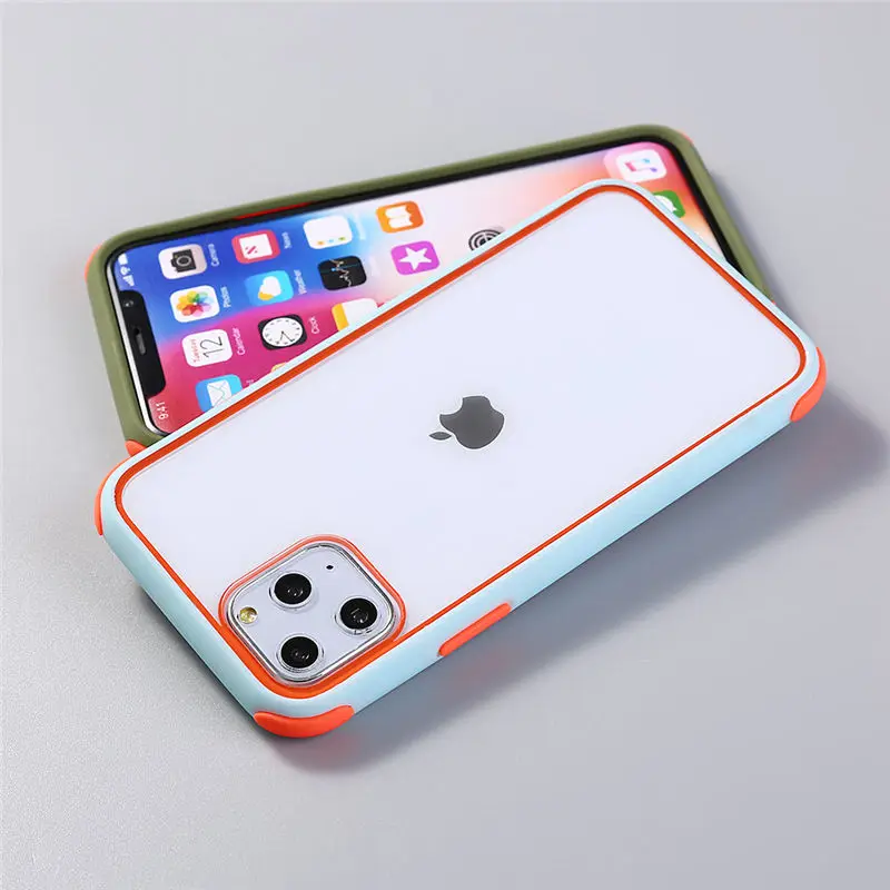 Прозрачный Бампер противоударный чехол для телефона для iPhone 11 Pro Max XR XS Max X 8 7 6 6S Plus Мягкий ТПУ Прозрачный чехол для iPhone 11 11Pro - Цвет: T4