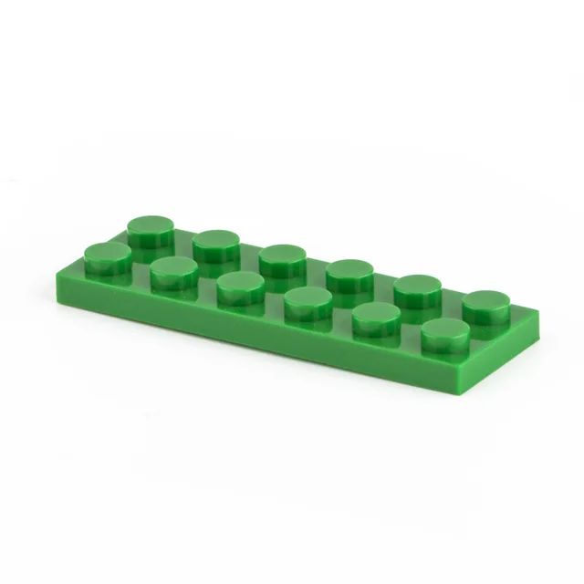 20pcs Bulk Small Particle 3795 MOC Building Block 2x6 Plate Low Brick Flat Accessories Building Block Castle Toys green