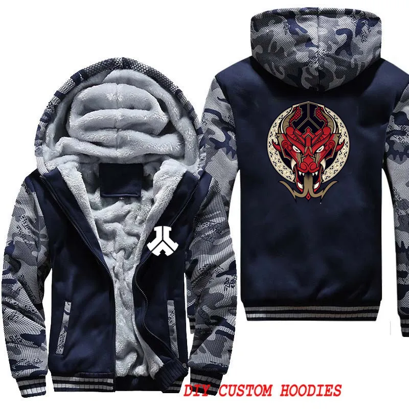 Defqon 1 толстовки мужские зимние теплые толстые плюс бархат куртки парки модные