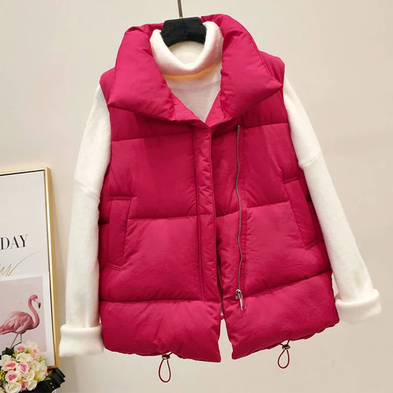 Style 3-Red Осень-зима, женский жилет, жилет на пуговицах с карманами, теплые жилеты для женщин, отложной воротник, без рукавов, женская повседневная куртка, пальто - Цвет: Style 3-Red