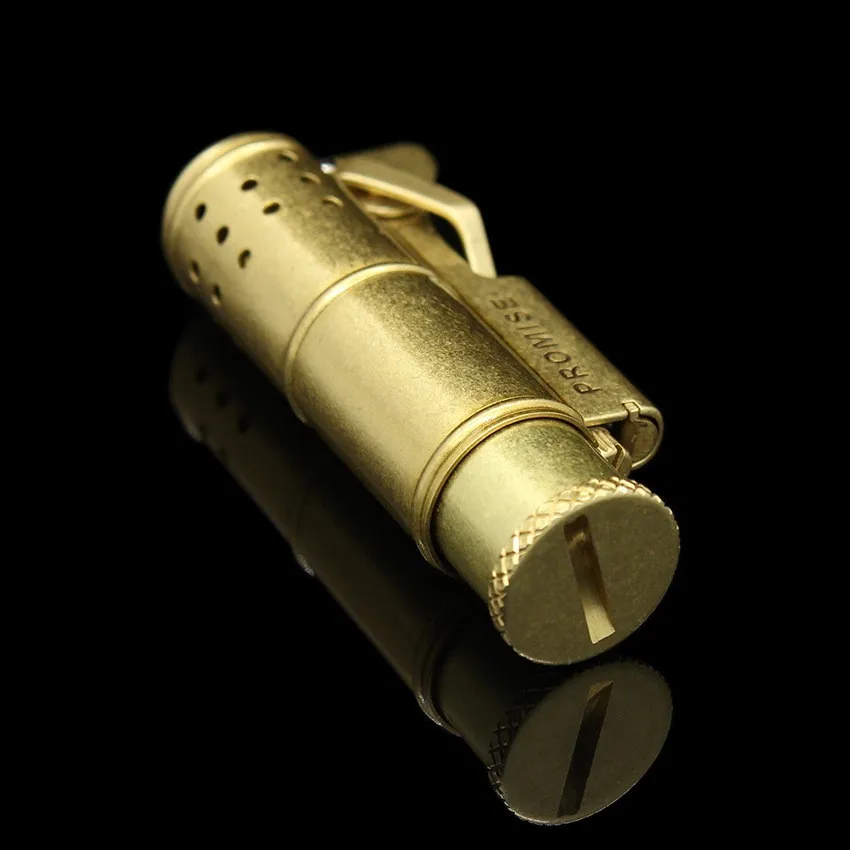 PROMISE trench латунная медная керосиновая зажигалка; ностальгическая Механическая ветрозащитная бензиновая зажигалка