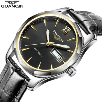 

GUANQIN 2019 Mechanical Watch Japan Miyota Automatic movement watch men clock gold waterproof date clock men Relogio Masculino