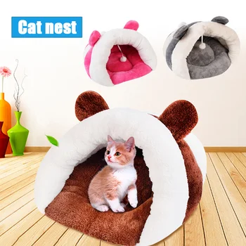 

Pet Dog Bed Round Cuddle Nest Snuggery Burrow Blanket Pet Bed Removable Cover for Dogs Cats DIN889