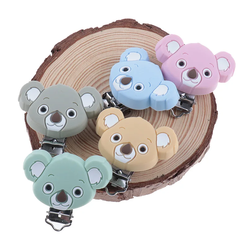 

10pcs Silicone Baby Clips Koala Pacifier Clip Pacifier Chain Holder For Dummy Nursing Baby Teething BPA Free Nipple Holder