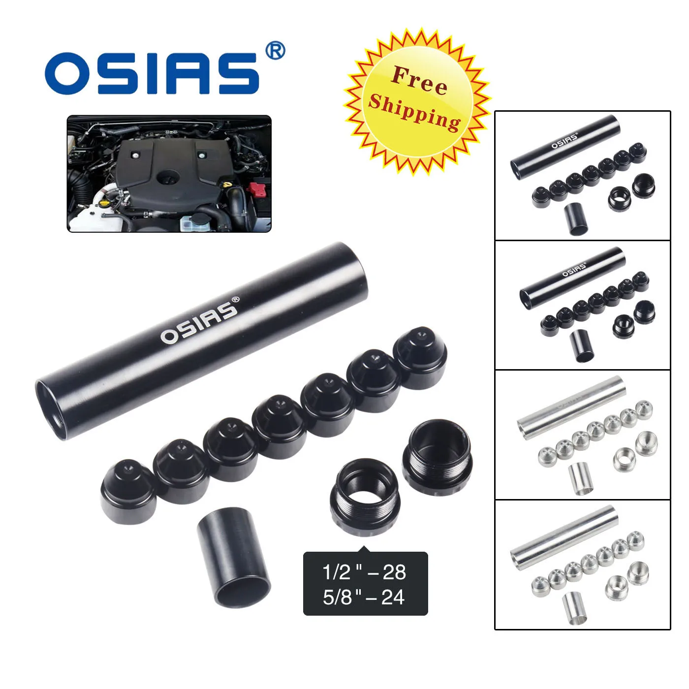 Бесплатная доставка OSIAS New Aluminum 1/2 28 или 5/8 24 для автомобильного топливного фильтра