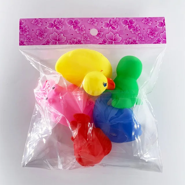 5Pcs/set Cute Baby Kids Rubber Ducks Animals Bath Toy Water Fun Game Playing Newborn Boys Girls Shower Toy 6