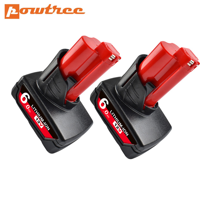 12V 6.0Ah M12 Battery For Milwaukee Power Tool Li-ion Battery C12 XC 48-11-2440 48-11-2402 48-11-2411 48-11-2401
