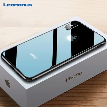 

Ultra Thin 9H Tempered Glass Case For iPhone 7 8 Plus XS Case Metal Frame Anti-knock Cover For iPhone X XR XS Max 7 8 Plus Coque