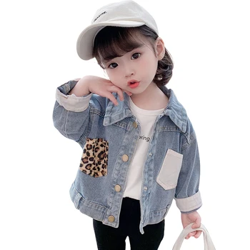 

Denim Coat For Girl Leopard Girls Jacket Coats Casual Style Girls Denim Jackets Spring Autumn Children's Clothing Girl