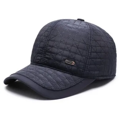 navy blue SHALUOTAOTAO, Снэпбэк шапка, зимняя Новинка, шапка с наушниками, толстая теплая Бейсболка, s регулируемый размер, кепка с язычком, Мужская модная брендовая Кепка - Цвет: navy blue