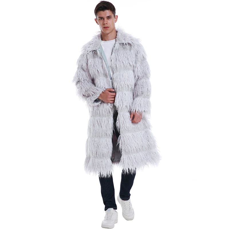 Осенне-зимнее пальто мужские Chaqueta черные Большие размеры мужские пальто из искусственного меха с длинным рукавом модные мужские шубы Свободная верхняя одежда 3xl