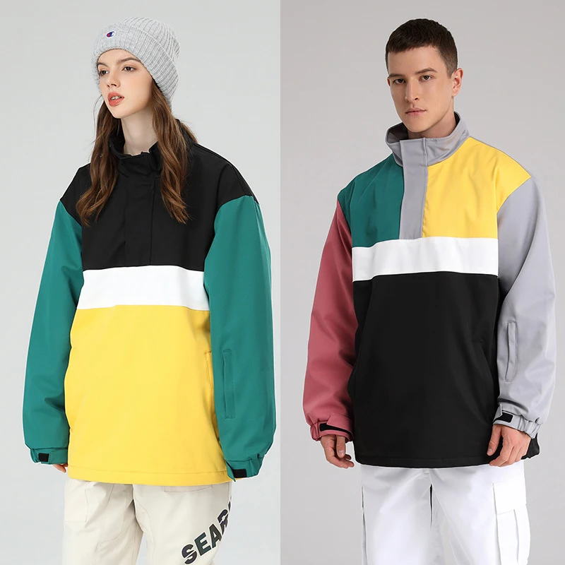 New Ski Jacket Women Outdoor Snowboard Jacket Men Windproof Waterproof Ski Stitching Sweater Winter Top Coat