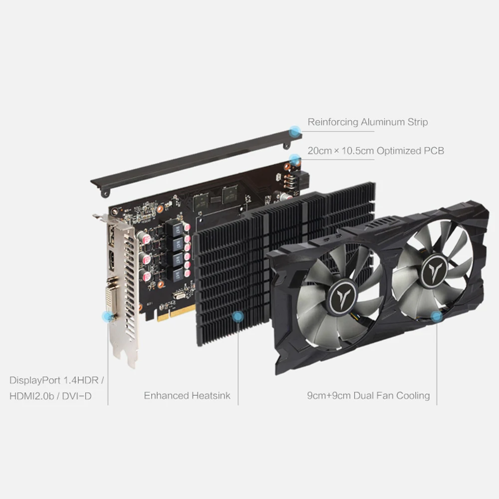 Yeston Radeon RX 560D GPU 4 ГБ GDDR5 128 бит игровой настольный компьютер ПК видеокарты Поддержка