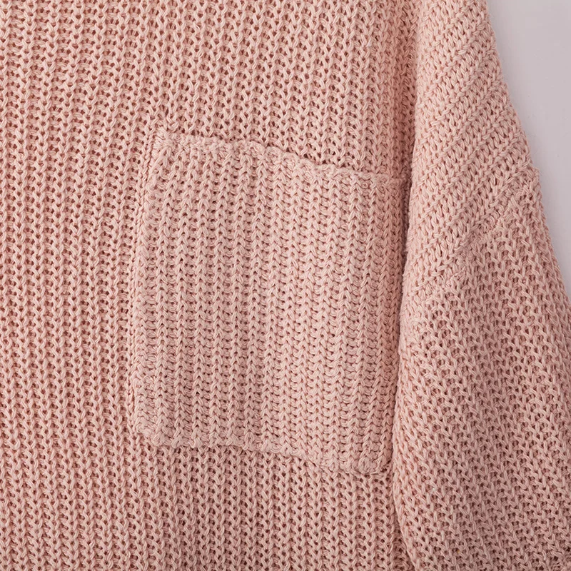 Fitshinling карман негабаритных свитера зимняя женская одежда рукав «летучая мышь» свободные пуловеры Boho длинный джемпер свитер женский пуловер