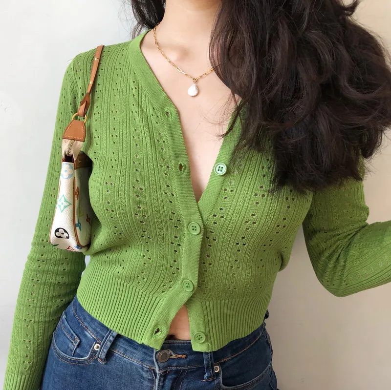 Cárdigan de punto con botones para mujer, Rebeca de punto, punto abierto -  AliExpress Ropa de mujer