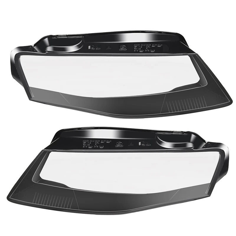 

1Pair Front Left&Right Car Headlight Lens Light Cover For Audi A4 B8 2008-2012