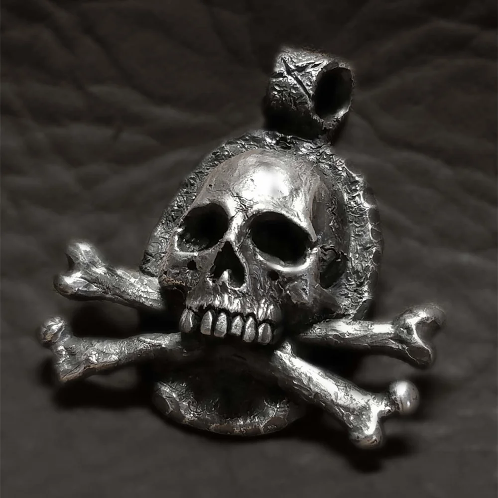 Pirates of the Caribbean Crossbones 316L Stainless Steel Cross Skull Pendant Unisex Punk Rock Biker Jewelry