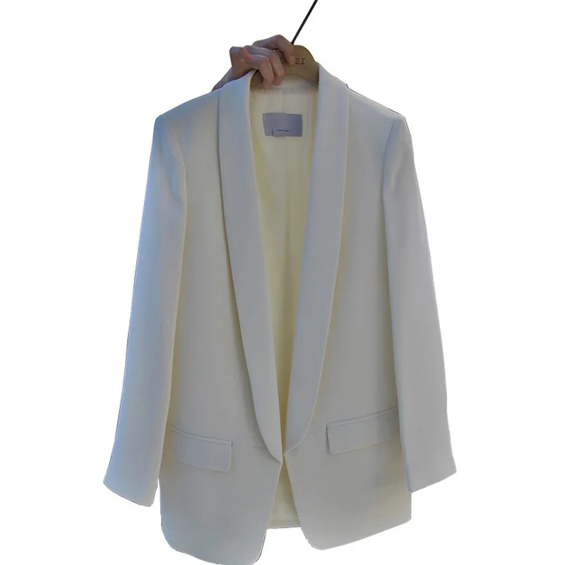 

[EWQ] 2019 Autumn New Pattern Office Lady Style Full Sleeve Solid Color Hidden Breasted All-match Notched Collar Suit Coat AF842