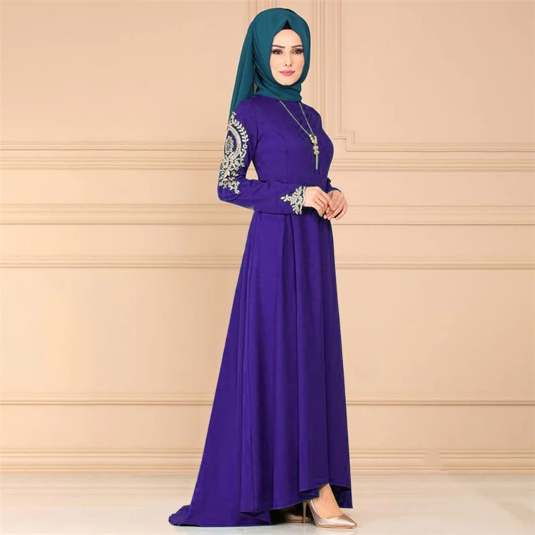 WEPBEL арабское Народно-пользовательское мусульманское женское платье с вышивкой и длинным рукавом, облегающее платье с широкой юбкой