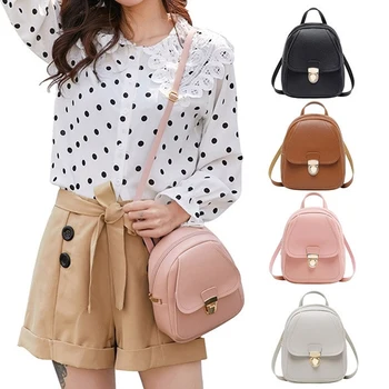 

Mini Backpack Crossbody Bag For Teenage Girl Solid Women Shoulder Phone Purse Korean Style New Trendy Female Bagpack