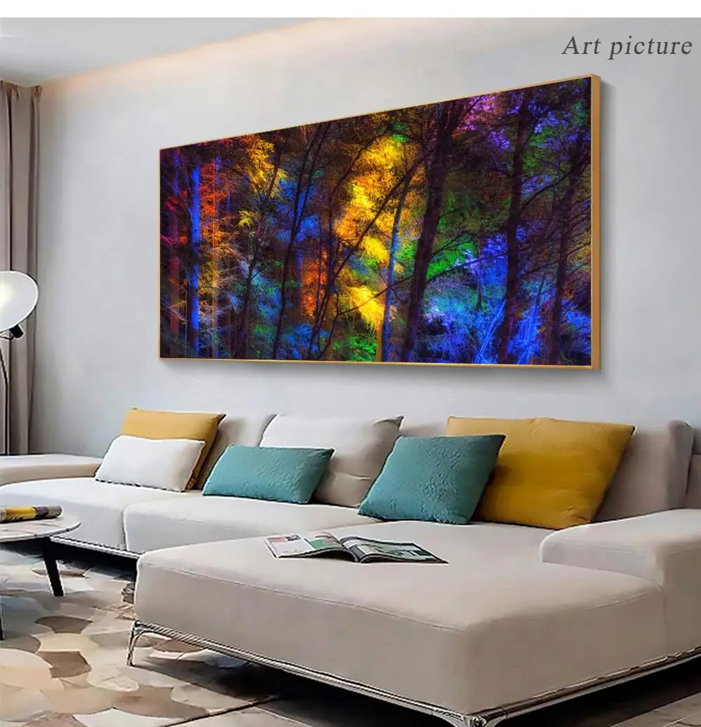 DDHH Wall Art Large Size Colorful Forest Trees Canvas Poster Art Prints Modern For Living Room Home Decorative Picture