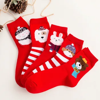 

Japanese Korean New Cartoon Animals Cute Socks Women Autumn Winter Red Funny Socks Cotton with Kawaii Dog Monkey 101102
