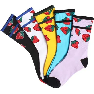 DROZENO, 5 цветов, ослепительные носки meizu wind, милые Мультяшные полосы, буквы, японские элементы ветра - Цвет: 5pairs