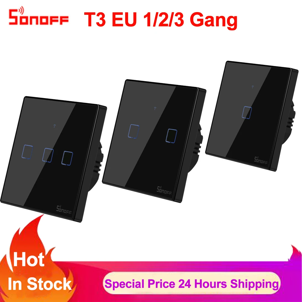 Sonoff TX T3 EU 1 2 3 Gang умный Wifi переключатель дом Дистанционное управление RF настенный