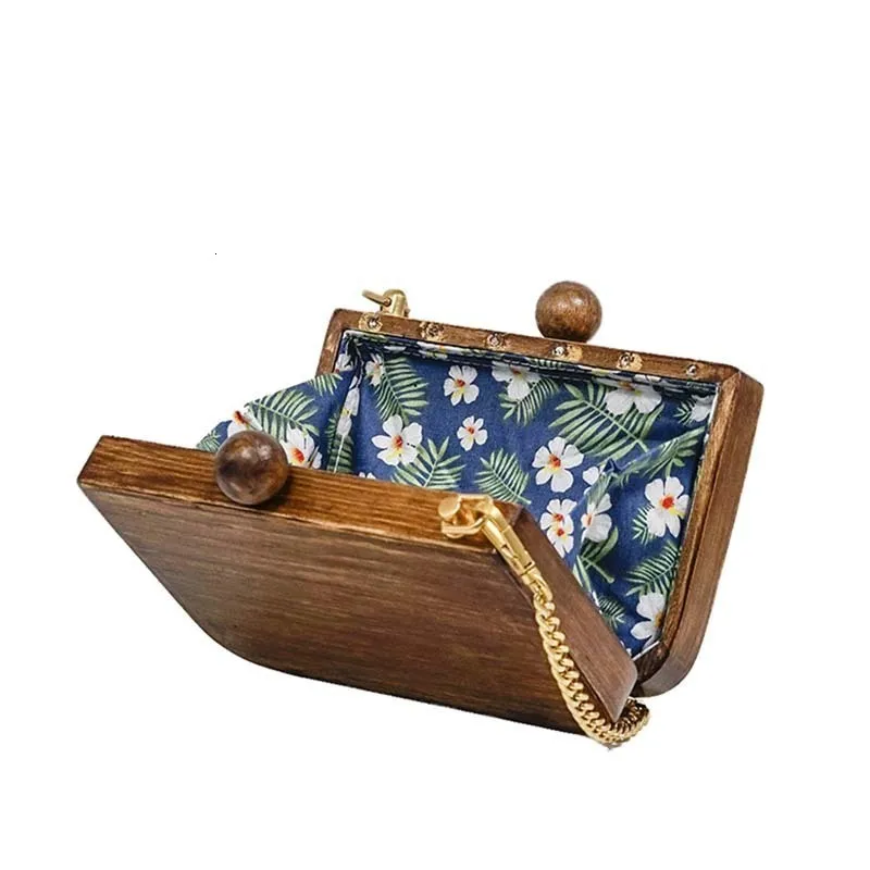 [DEAT] Small Square Personality Wooden Lock Chain Casual Simgle Women Accessories New Spring Summer Fashion Tide 10D715