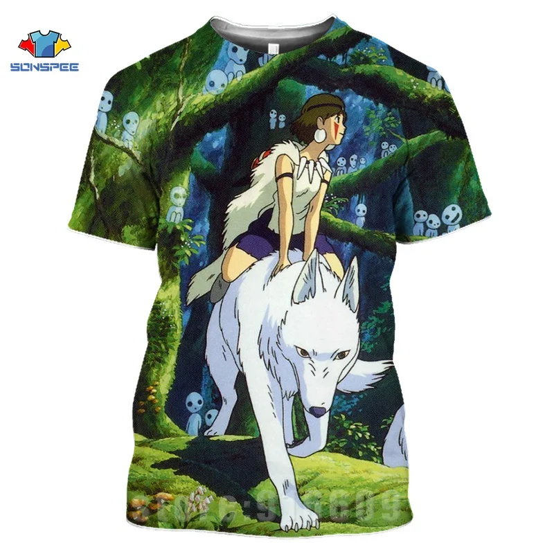 Anime Princess Mononoke T shirts 3D Print Cartoon T shirt Men's Streetwear Women Fashion T-shirt Harajuku Shirts Homme T-shirt (16)