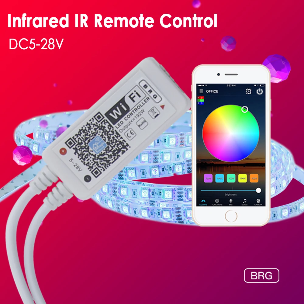 Wi-Fi RGB светодиодный смарт-контроллер полосы для 5050 3528 работы w Alexa Android/IOS APP