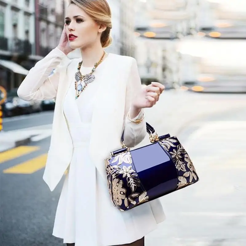 Модная женская сумка с вышивкой, кожаные кошельки и сумки, роскошные известные бренды, сумки через плечо, женские сумки-мессенджеры, Bolsa Feminina