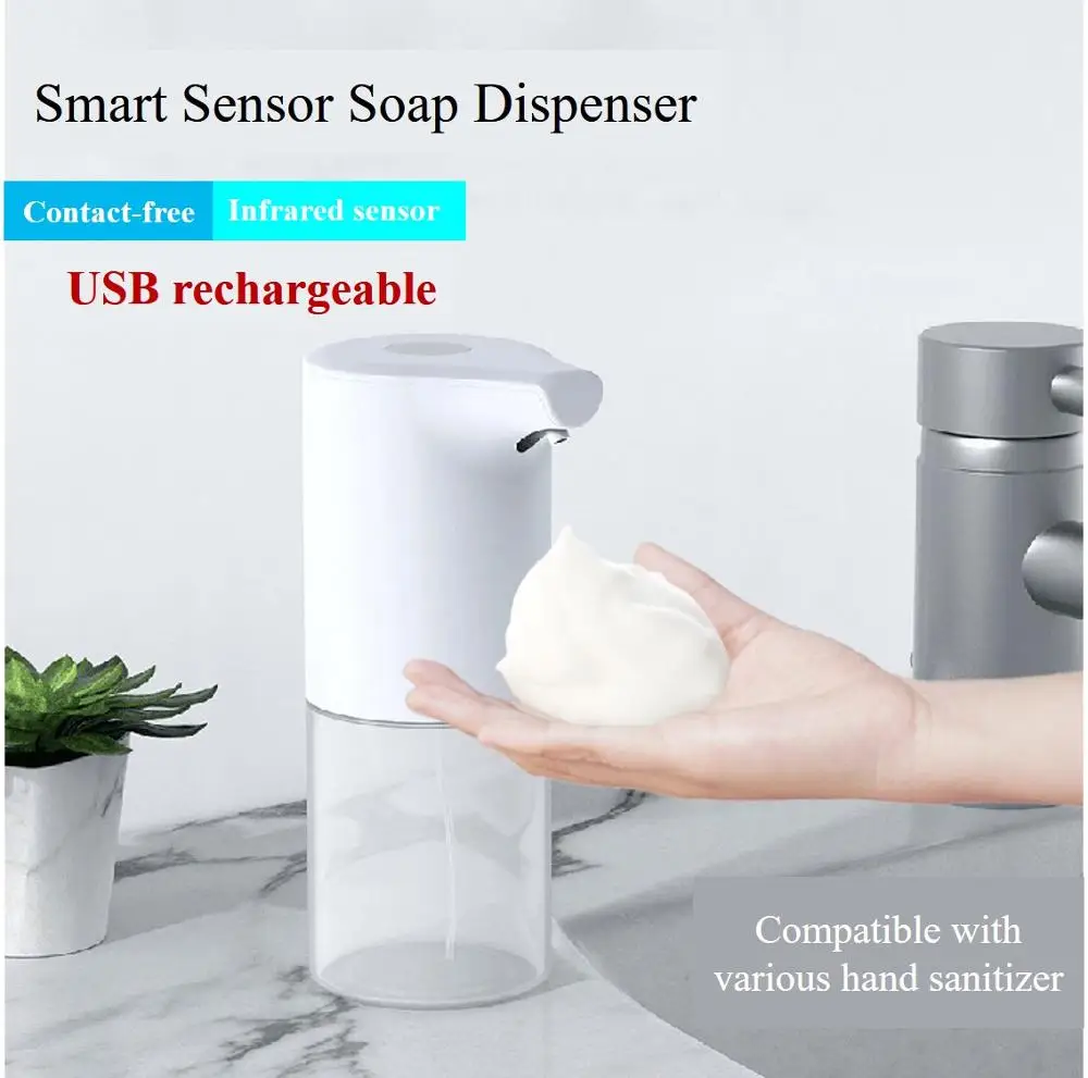 

Automatic Hand Foam Liquid Soap Dispensers USB Rechargeable with Infrared Sensor Refillable Hand Wash for Various Hand Sanitizer