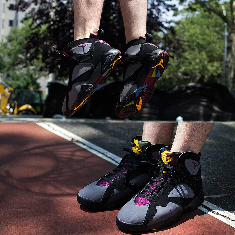 Оригинальные аутентичные Air Jordan 7 Bordeaux AJ7 Bordeaux женские баскетбольные кроссовки спортивная уличная Массажная обувь средней длины