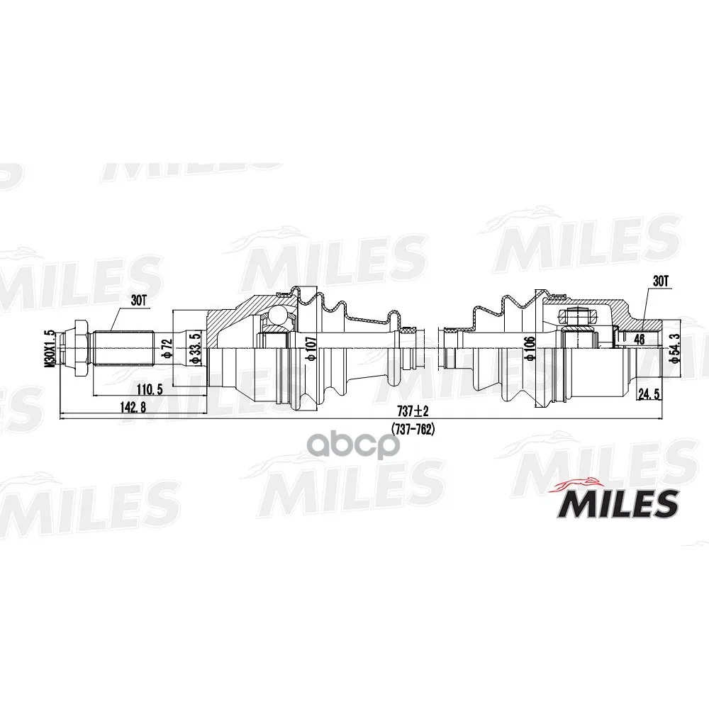 Привод В Сборе Mb 100 W631 2.4d 88-96 Пер. Лев./Прав. Miles Gc00075 Miles арт. GC00075