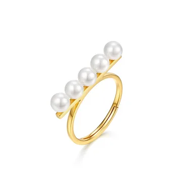 

Simple A- line Row Pearl Ring Women's Fashion Index Ring High Quality Ring
