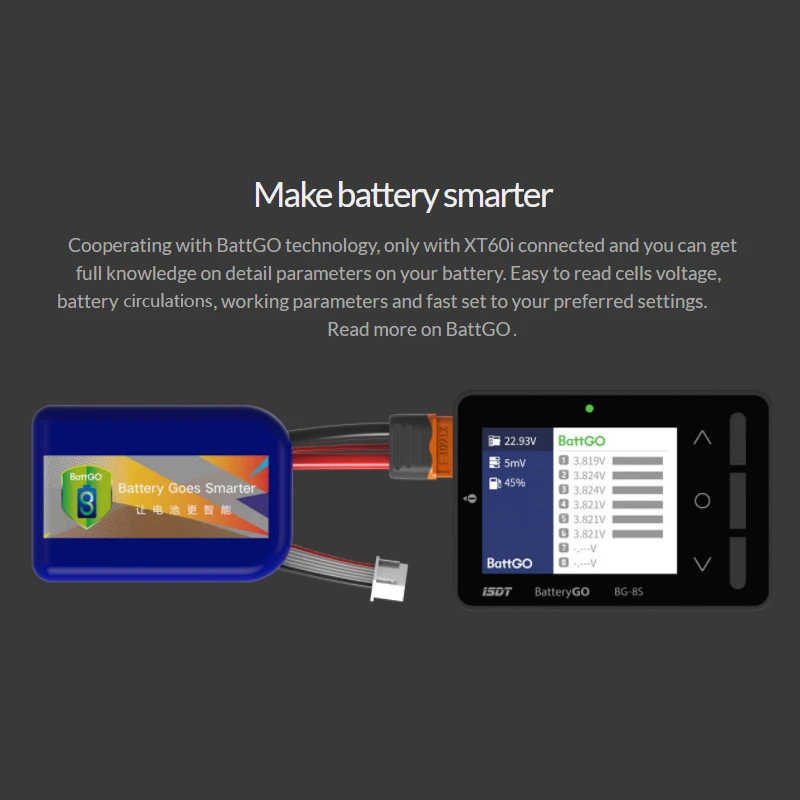 ISDT BattGo BG-8S Smart battery Checker балансировщик приемник тестер сигнала функция быстрой зарядки