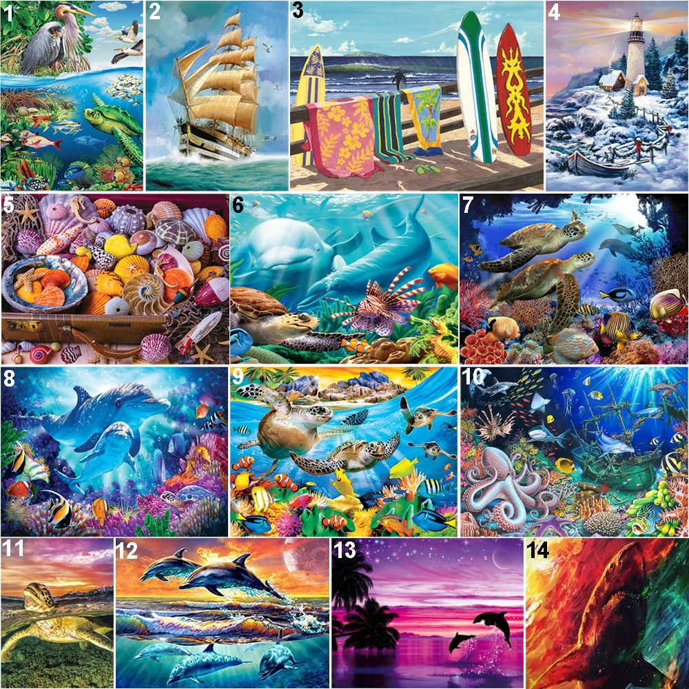 Морской мир полная дрель сделай сам 5D круглая алмазная живопись вышивка наборы