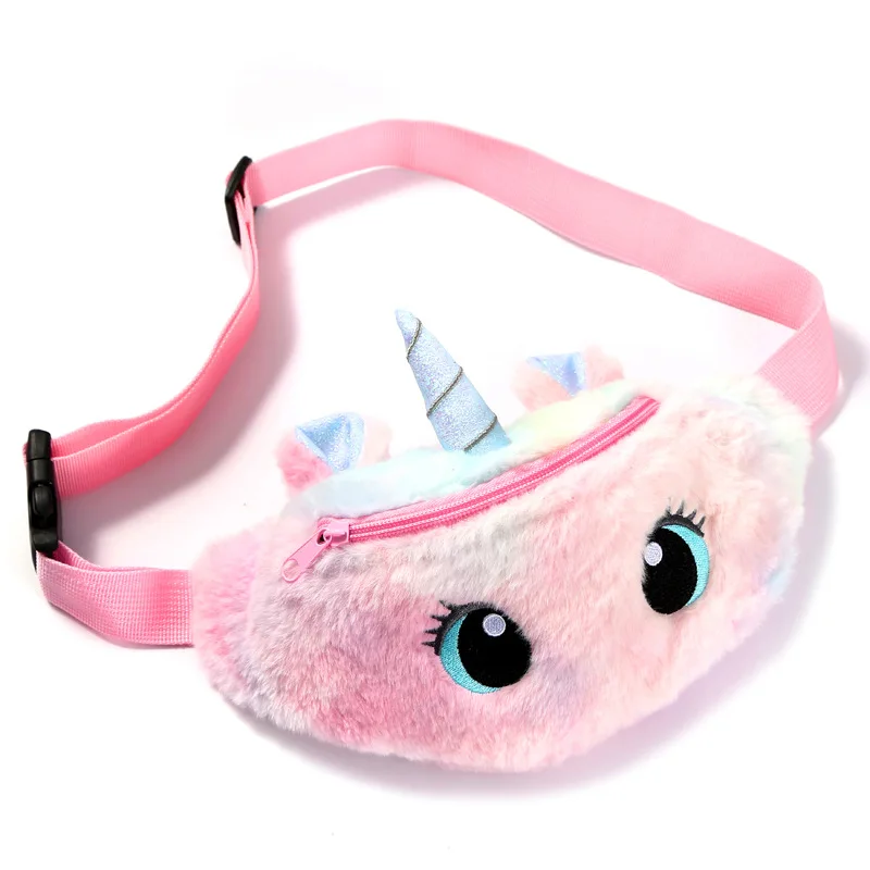 

Unicorn Girl Waist Bag Kids Fanny Pack Cartoon Plush Women Belt Bag Fashion Travel Phone Pouch Chest Bag Kid Gift