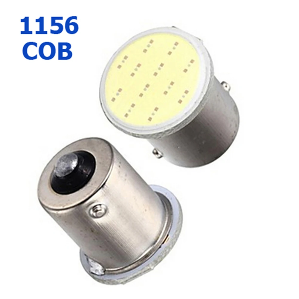 Автомобильные светодиодсветодиодный лампы 1156 BA15S BAU15S P21W PY21W COB 12 В для указателей