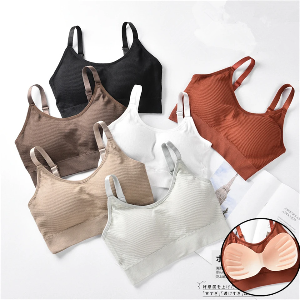 Push Up Solid Sports Bra Cotton Sports Bras Women Jogging Gym Women