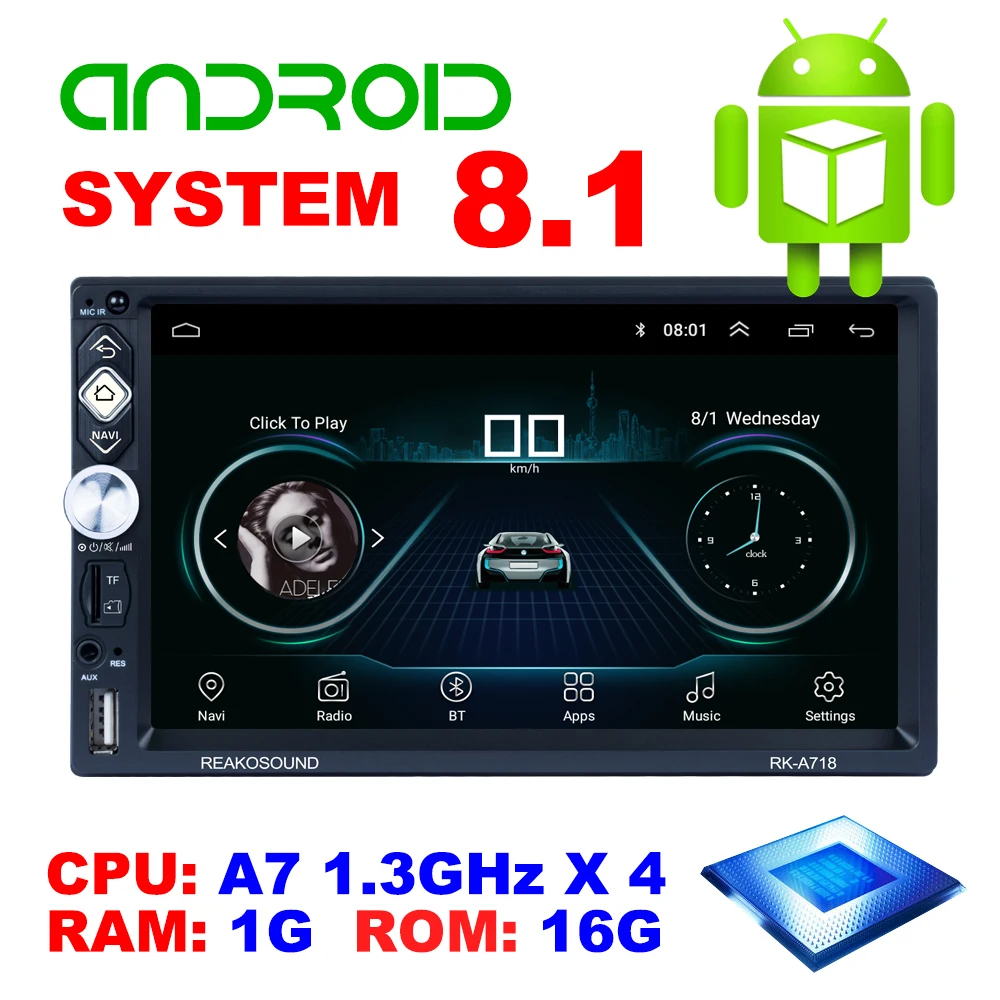Автомагнитола 2 Din на Android 1 + 16 ГБ 7 дюймов Full HD сенсорный экран зеркальная связь TF AUX